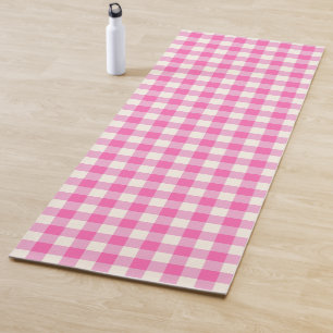 Pink Gingham Plaid Cottagecore Yogamat