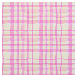 Pink gingham plaid zomer stof