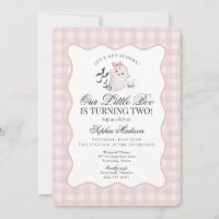 Pink Gingham Preppy Ghost Little Boo 2e verjaardag