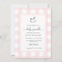Pink Gingham Rocking Horse Baby Sprinkle