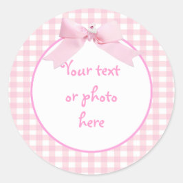 Pink Gingham Sticker