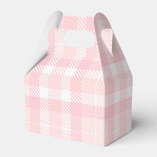 Pink Gingham Strawberry Verjaardag Bedankdoosjes (Achterkant)