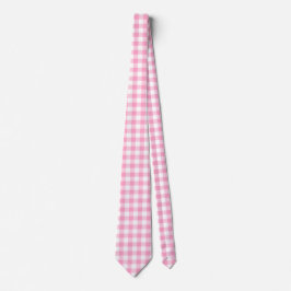 Pink Gingham Stropdas