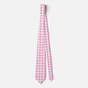 Pink Gingham Stropdas