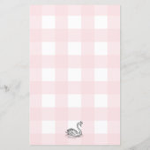 Pink Gingham Swan Baby voorspellingen spel (Achterkant)