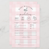 Pink Gingham Swan Baby voorspellingen spel (Voorkant / Achterkant)