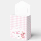 Pink Gingham Teddy Bear Neutral Baby Shower Bedankdoosjes (Open)