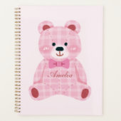 Pink Gingham Teddy Planner (Voorkant)
