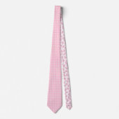 Pink Gingham Teddy Stropdas (Voorkant)