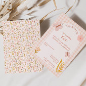 Pink Gingham Wildflower Verjaardag Welkom Teken Perfect Poster