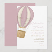 Pink Girl Adventure attend une invitation Baby sho (Devant / Derrière)