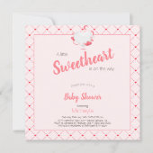 Pink Girl Baby shower Sweetheart is onderweg Kaart (Voorkant)