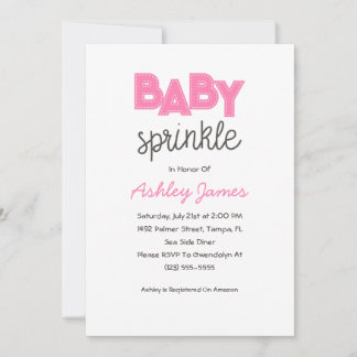 Pink Girl Baby Sprinkle Invitation Kaart