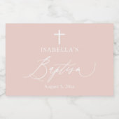 Pink Girl Baptism Mini Sparkling Étiquette bouteil (Étiquettes simples)