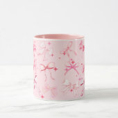 Pink Girl Coquette Bow Print Mug Kawaii (Centre)