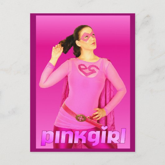 Pink Girl Mail Briefkaart (Voorkant)