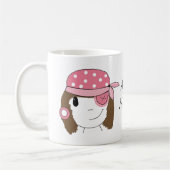 Pink Girl Pirate Koffiemok (Links)