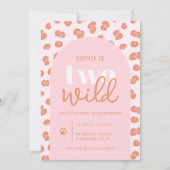 Pink Girl Two Wild 2nd Birthday Invitation (Devant)