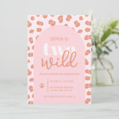 Pink Girl Two Wild 2nd Birthday Invitation (Debout devant)