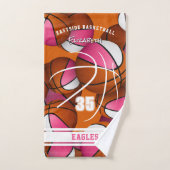 pink girls sports basketball player name  (Serviette à main)