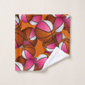 pink girls sports basketball player name  (Gant de toilette)