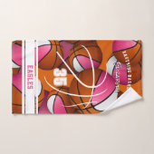 pink girls sports basketball player name  (Serviette à main)
