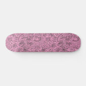 Pink Girly Boho Sketch Glitter Glam Monogram Skateboard (Horizontaal)
