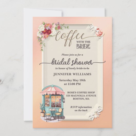 Pink Girly Coffee Vrijgezellenfeest Kaart (Voorkant)