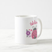 Pink Girly gepersonaliseerde lieveheersbeestje Mok (Voorkant rechts)