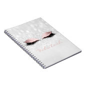 Pink Girly Glitter Makeup Sparkly Monogram Grey Notitieboek (Rechterzijde)