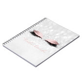 Pink Girly Glitter Makeup Sparkly Monogram Grey Notitieboek (Linkerzijde)