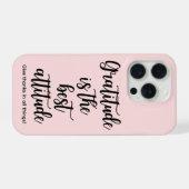 Pink Girly Gratitude iPhone 15 Phone Case (Verso Horizontal)