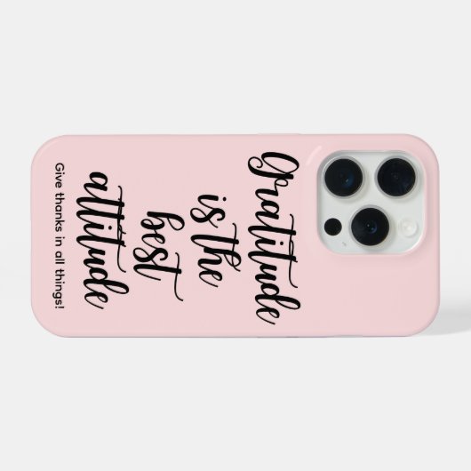 Pink Girly Gratitude iPhone 15 Phone Case (Verso Horizontal)