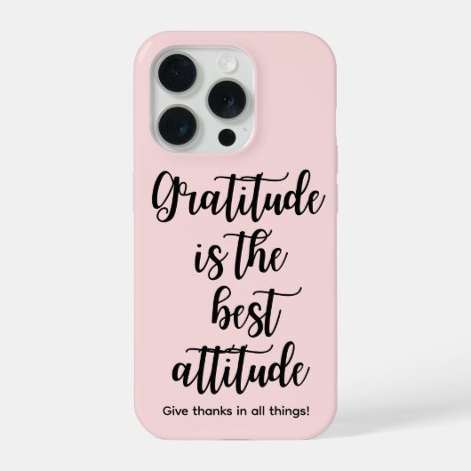 Pink Girly Gratitude iPhone 15 Phone Case Hoesje (Achterkant)