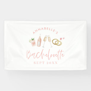 Pink girly modern champagne bachelorette weekend spandoek