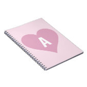 Pink Girly Monogram Heart Carnet Journal (Côté Droit)