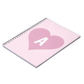 Pink Girly Monogram Heart Carnet Journal (Côté gauche)