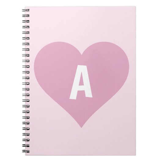 Pink Girly Monogram Heart Carnet Journal (Devant)