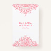 Pink Girly Ornate Ornament Badge (Achterkant)