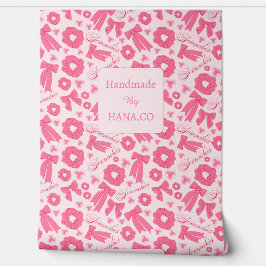 Pink Girly Scrunchies Pattern Cute Hair Accessory  Behang