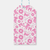 Pink Girly Scrunchies Pattern Cute Hair Accessory  Cadeaulabel (Achterkant)