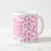 Pink Girly Scrunchies Pattern Cute Hair Accessory  Extra Grote Beker (Voorkant rechts)