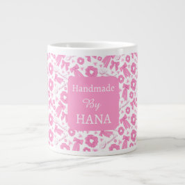 Pink Girly Scrunchies Pattern Cute Hair Accessory  Extra Grote Beker