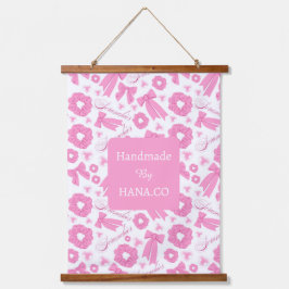 Pink Girly Scrunchies Pattern Cute Hair Accessory  Hangend Wandkleed