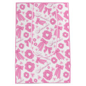 Pink Girly Scrunchies Pattern Cute Hair Accessory  Medium Cadeauzakje (Achterkant)