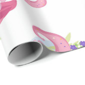 Pink Girly Unicorn Rainbow Pattern Wrapping Paper Cadeaupapier (Rol Hoek)
