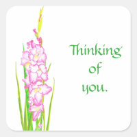 Pink Gladiola Flowers Penser à vous Stickers