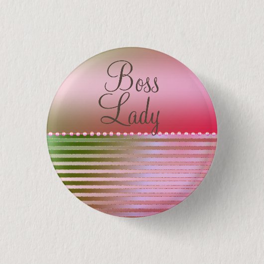 Pink Glam Boss Lady Ronde Button 3,2 Cm (Voorkant)