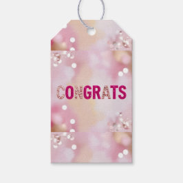 Pink Glam "Congrats" Gift Label Cadeaulabel