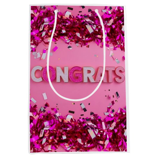 Pink Glam Félicitations Sac cadeau (Devant)